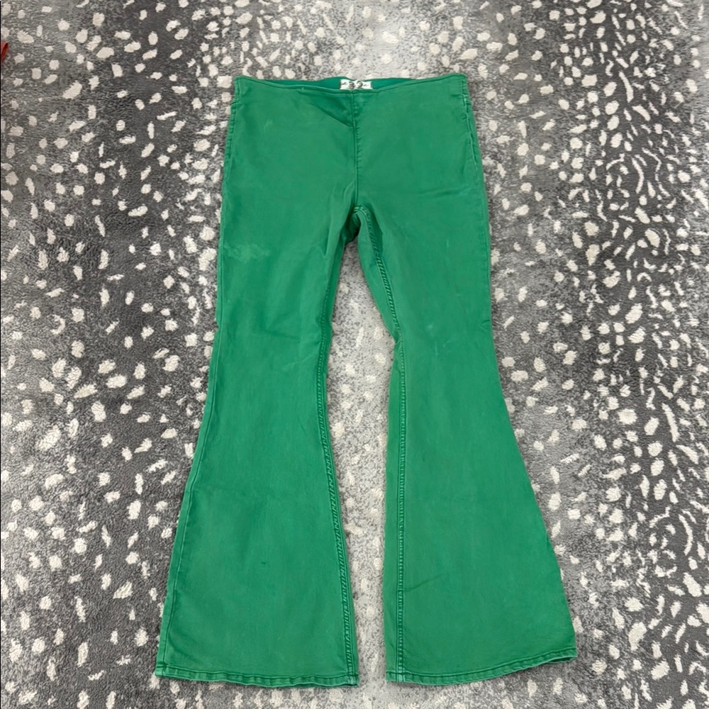 We The Free Green Flare Pants